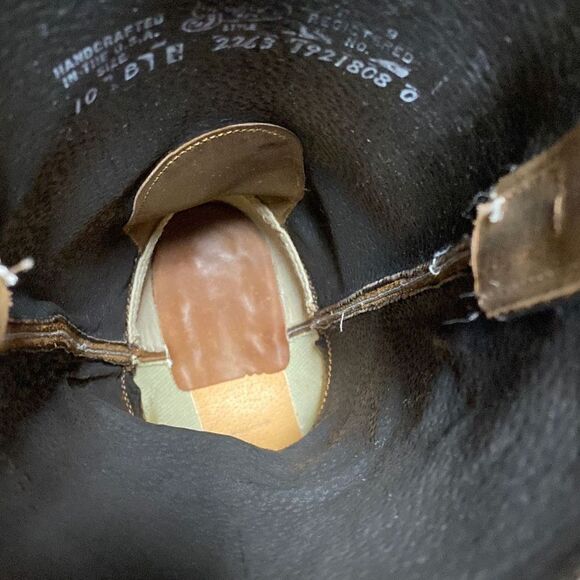 Justin Brown Leather Bay Apache Cowboy Boots Size 10B - Picture 7 of 8